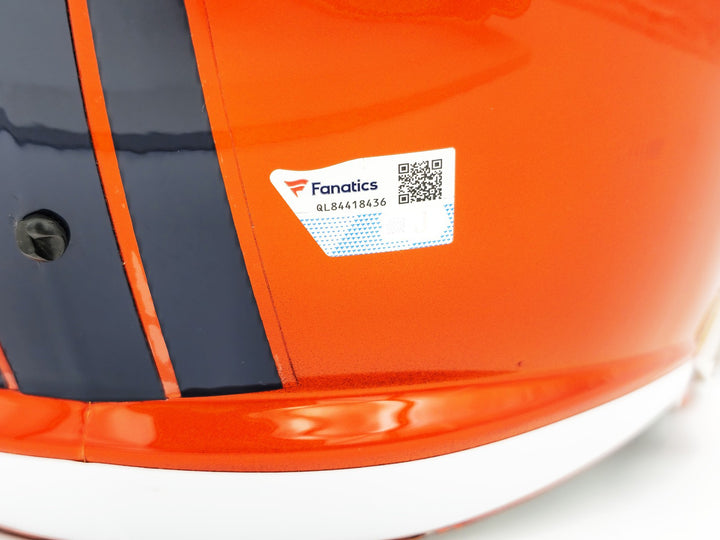 Russell Wilson Auto Broncos Flash Orange Full Size Rep Speed Helmet Fanatics