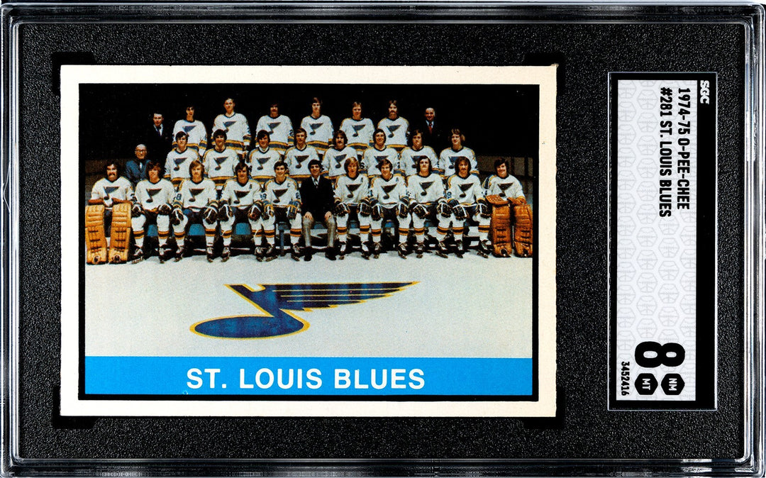 1974-75 O-Pee-Chee St. Louis Blues Team Checklist NHL Card #281- SGC Graded 8