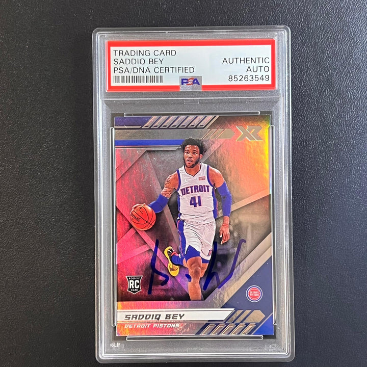 2020-21 Panini Chronicles #292 Saddiq Bey Signed Card AUTO PSA Slabbed RC Piston