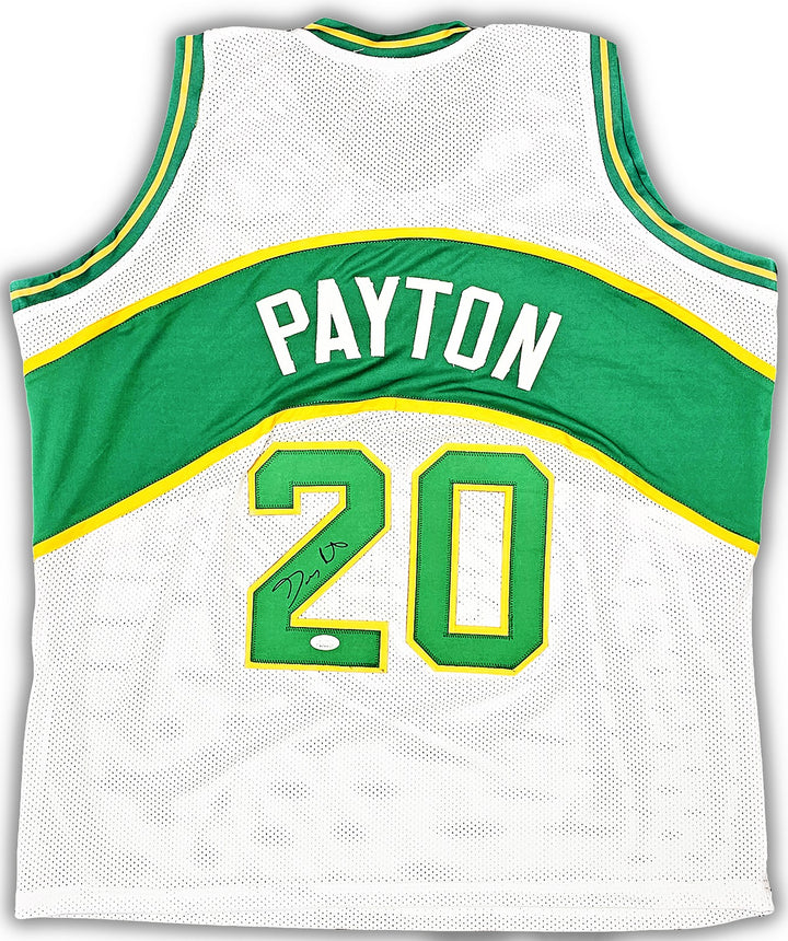 Seattle Supersonics Gary Payton Autographed Signed White Jersey JSA