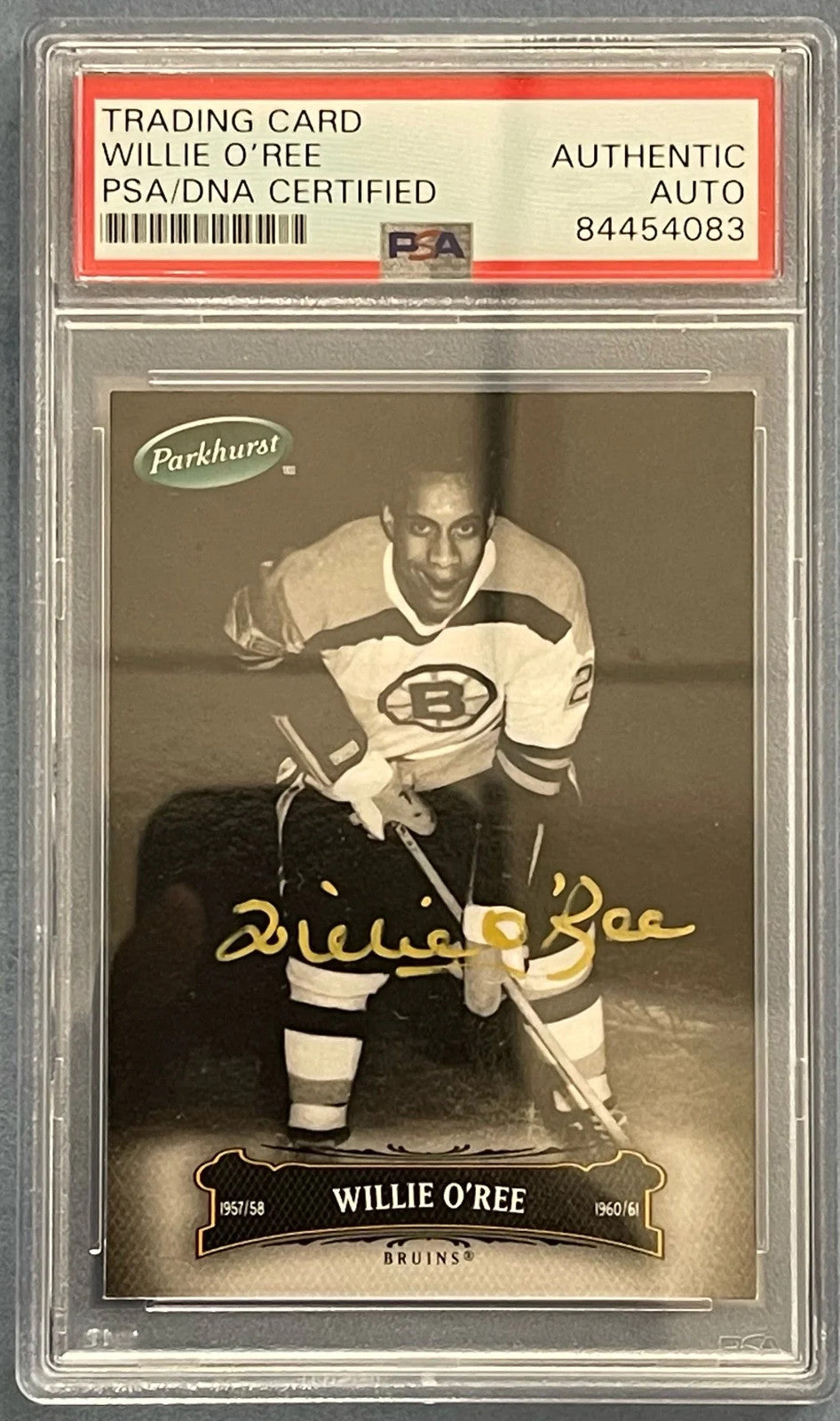 Willie O'Ree Autographed 2007 Parkhurst Card (PSA)