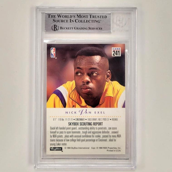 Nick Van Exel autograph signed 1993-94 Skybox RC rookie card BGS BAS Witness