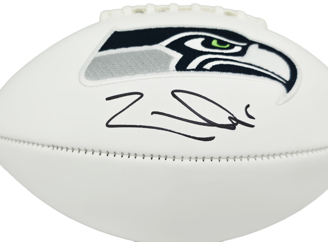 Zach Charbonnet Signed Seattle Seahawks White Logo Football MCS Holo