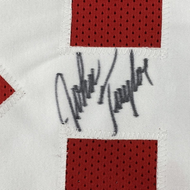Autographed/Signed JOHN TAYLOR San Francisco Red Jersey JSA COA Auto