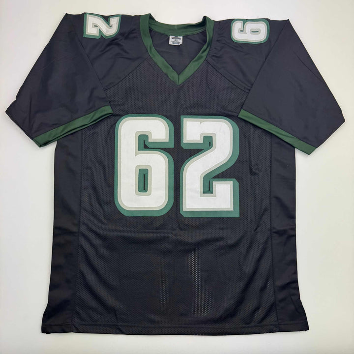Autographed/Signed JASON KELCE Philadelphia Black Football Jersey PSA COA Auto