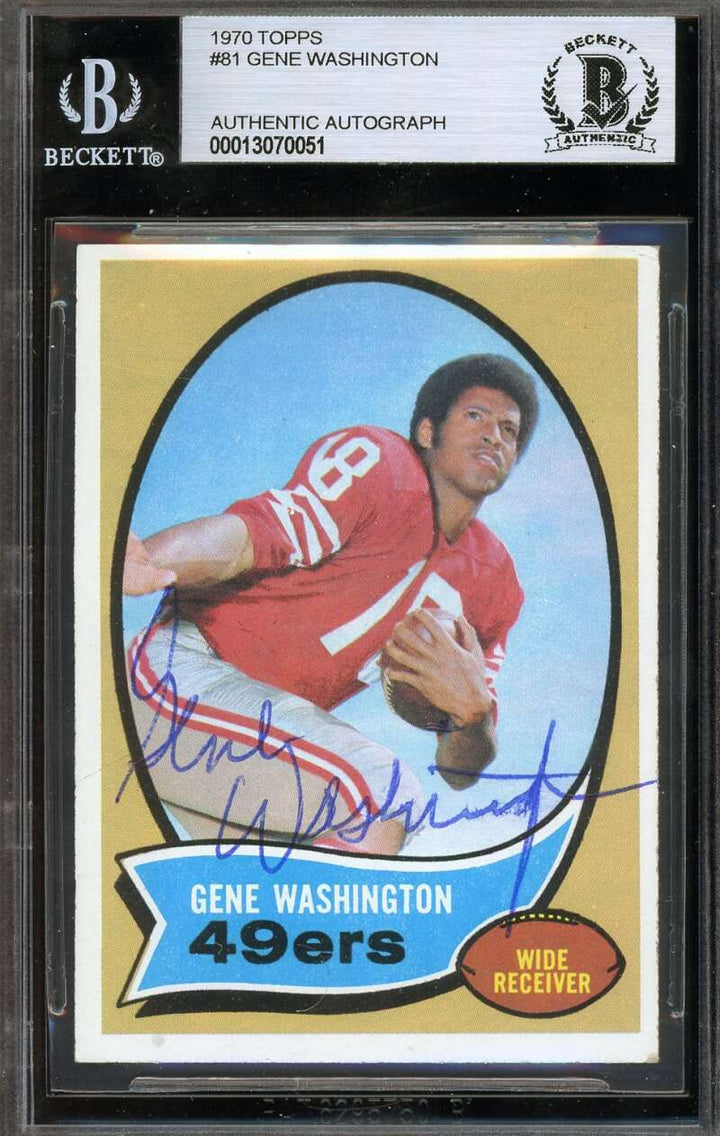 Gene Washington Beckett BAS Signed 1970 Topps Autograph Rookie