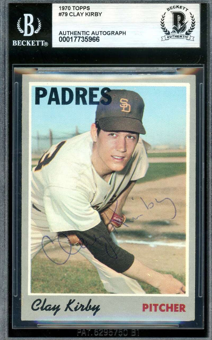 Clay Kirby Beckett BAS Vintage Signed 1970 Topps Autograph