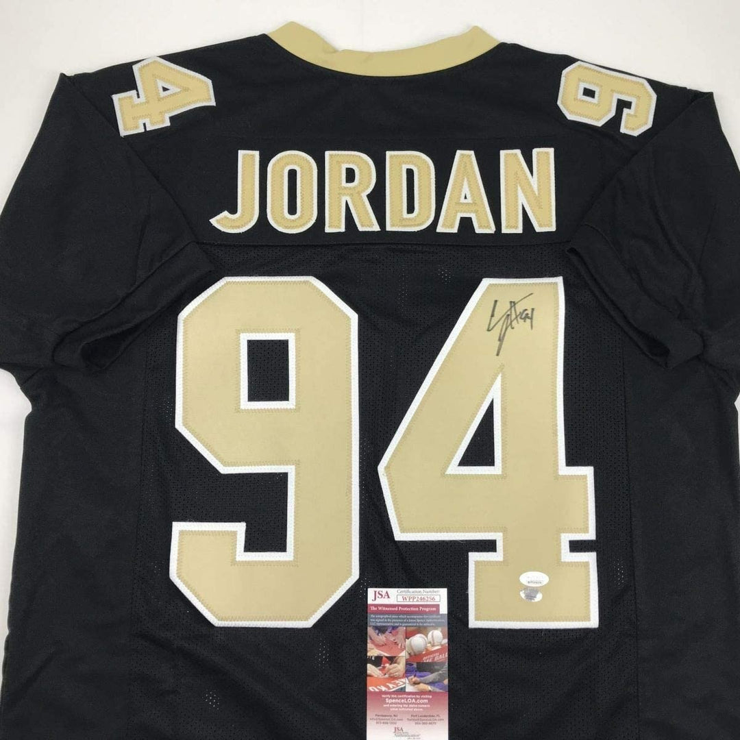 Autographed/Signed Cameron Cam Jordan New Orleans Black Jersey JSA COA