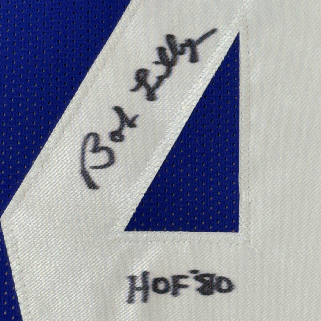 FRAMED Signed BOB LILLY HOF 35x39 Dallas Retro Blue Jersey JSA COA