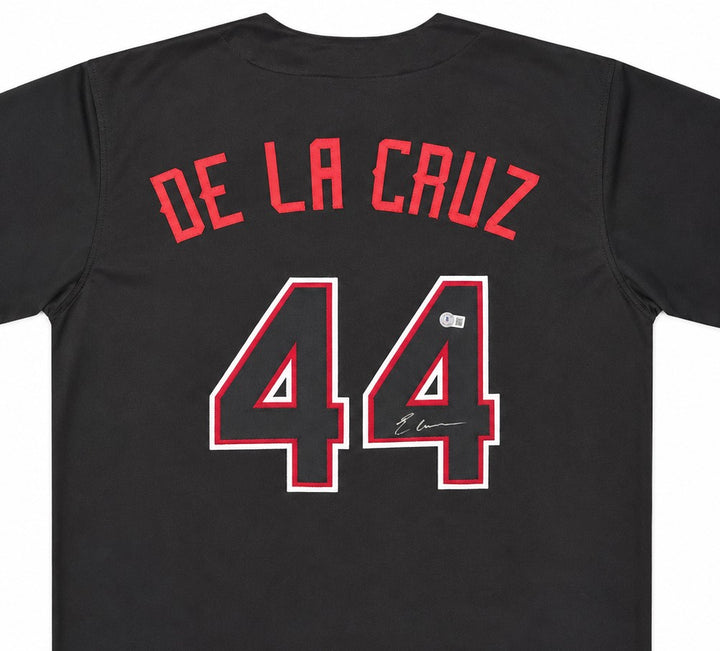 Cincinnati Reds Elly De La Cruz Signed Black Jersey Beckett BAS Witness