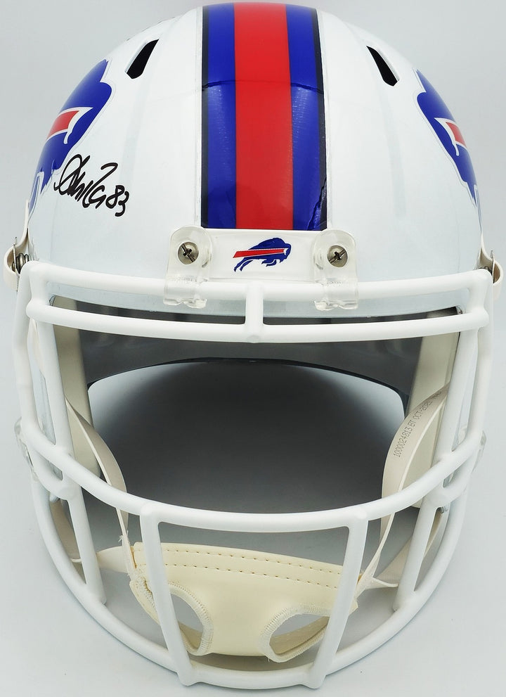 Jim Kelly, Thurman Thomas, Reed Auto Bills Greats White Full Size Rep Helmet BAS