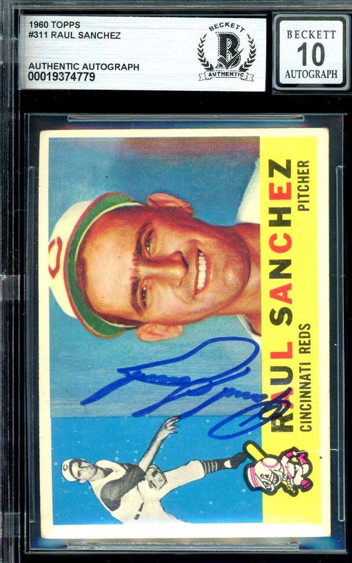 Raul Sanchez Gem Mint 10 Beckett BAS Signed 1960 Topps Autograph
