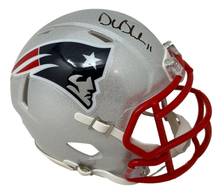 Drew Bledsoe Signed New England Patriots Mini Speed Helmet JSA QR