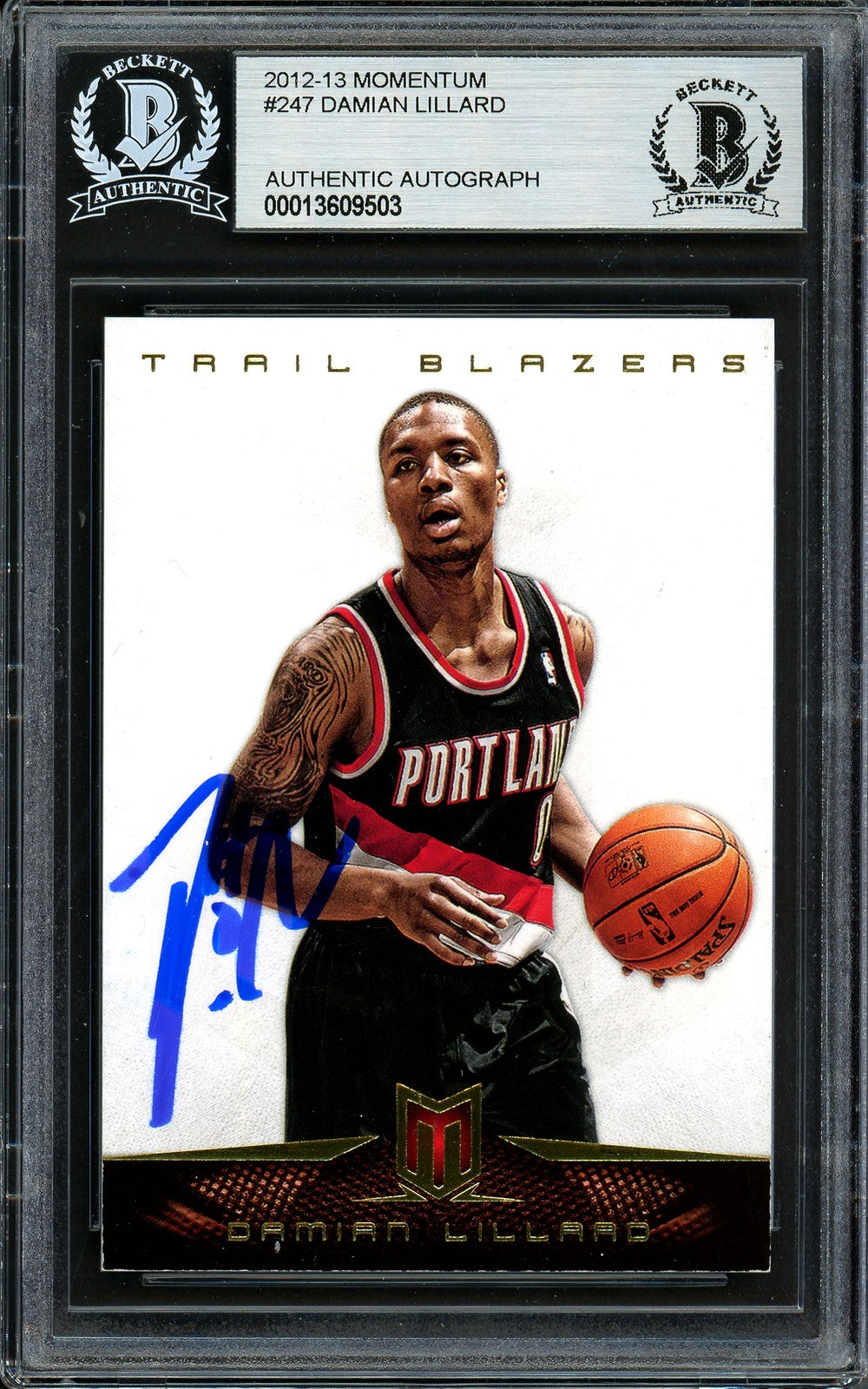 Damian Lillard Auto Signed 2012-13 Panini Momentum RC 247 Trail Blazers Beckett