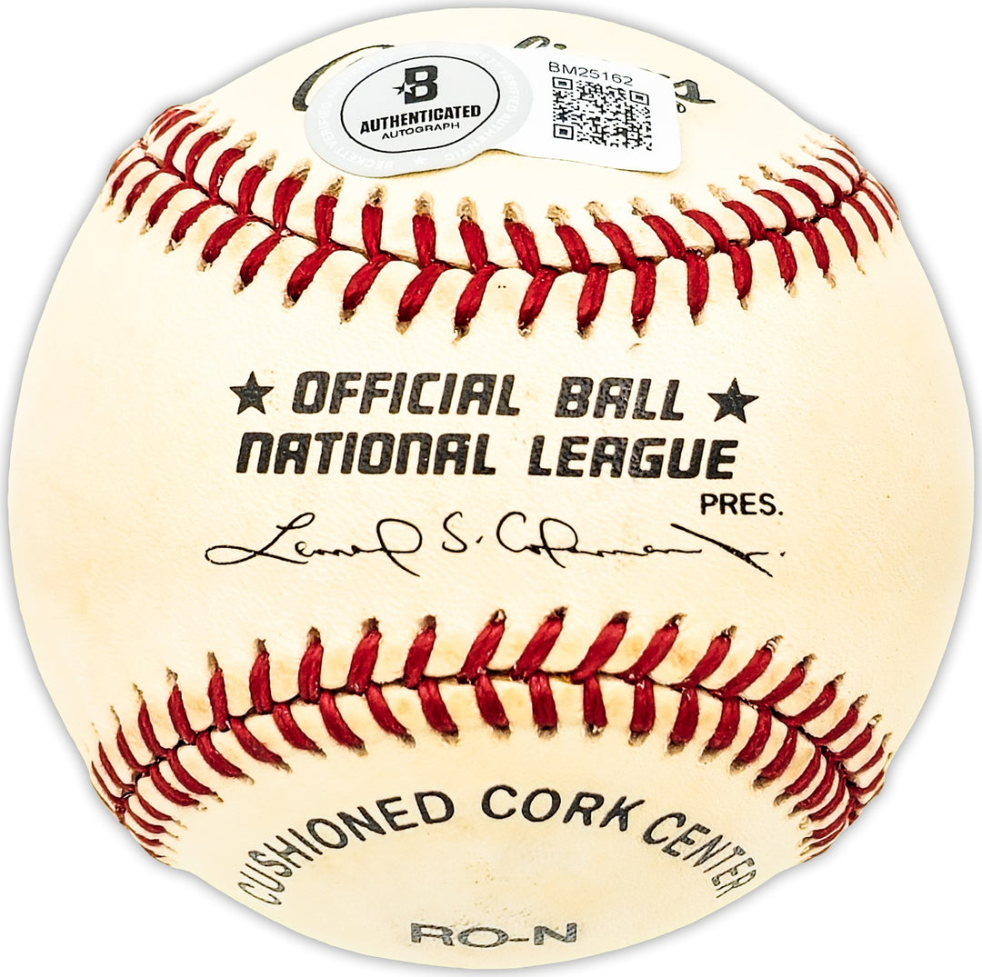 Carl Warwick Signed Official NL Baseball St. Louis Cardinals Beckett QR #BM25162
