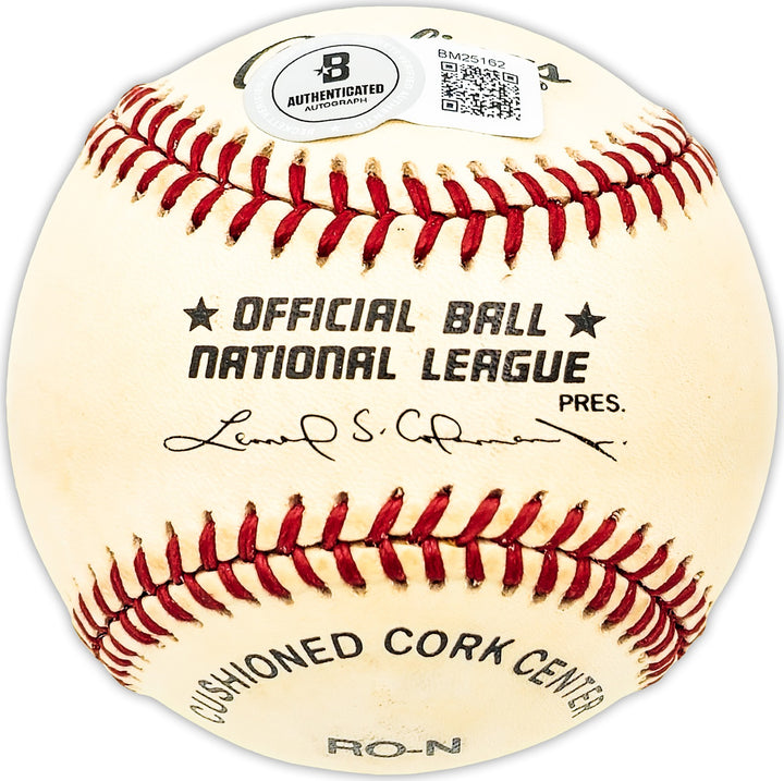 Carl Warwick Signed Official NL Baseball St. Louis Cardinals Beckett QR #BM25162