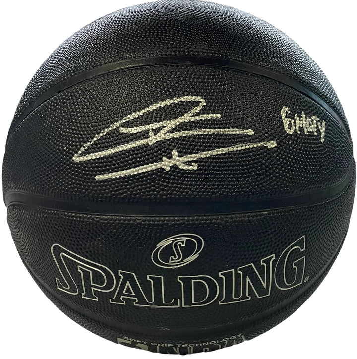 Tyler Herro "6MOY" Autographed Spalding Black I/O Basketball (JSA)