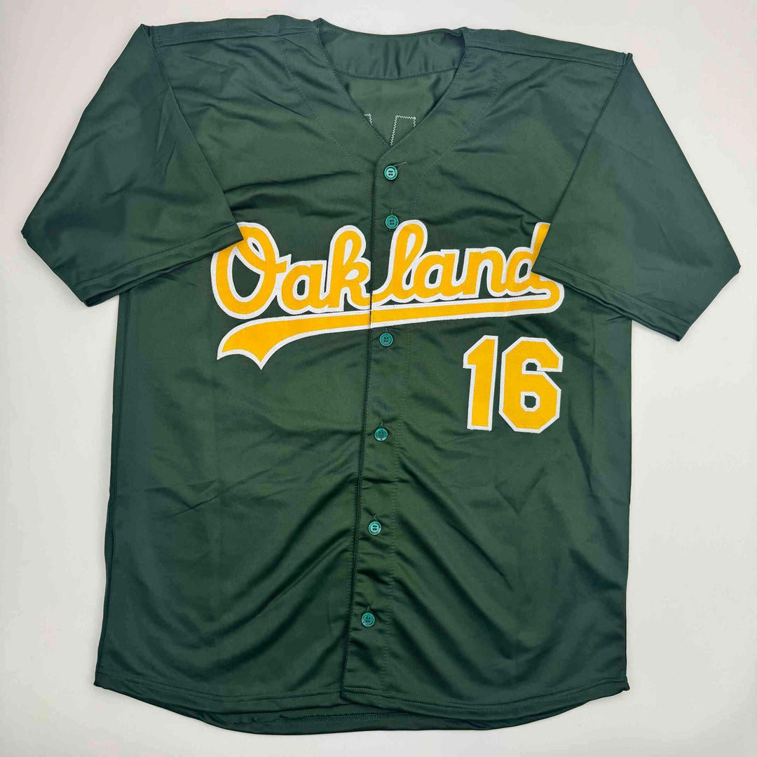 Autographed/Signed Jason Giambi Oakland Green Baseball Jersey Beckett BAS COA