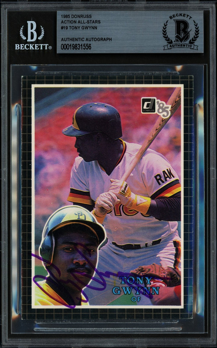 Tony Gwynn Auto 1985 Donruss Action All Stars Card #19 Padres Beckett #19831556
