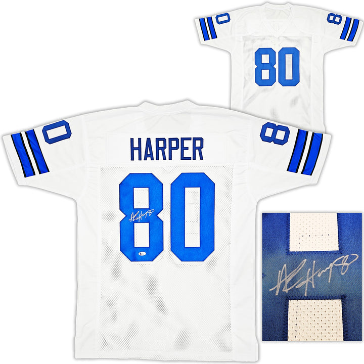 Dallas Cowboys Alvin Harper Autographed Signed White Jersey Beckett Wit