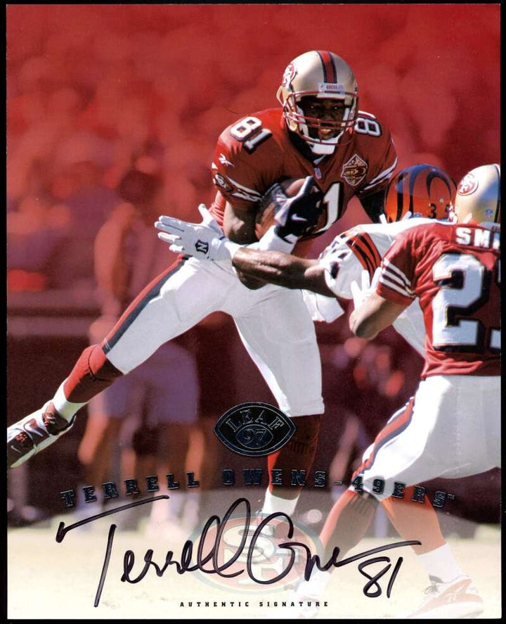 Terrell Owens PSA DNA Autograph 1997 Leaf 8x10 Photo Signed