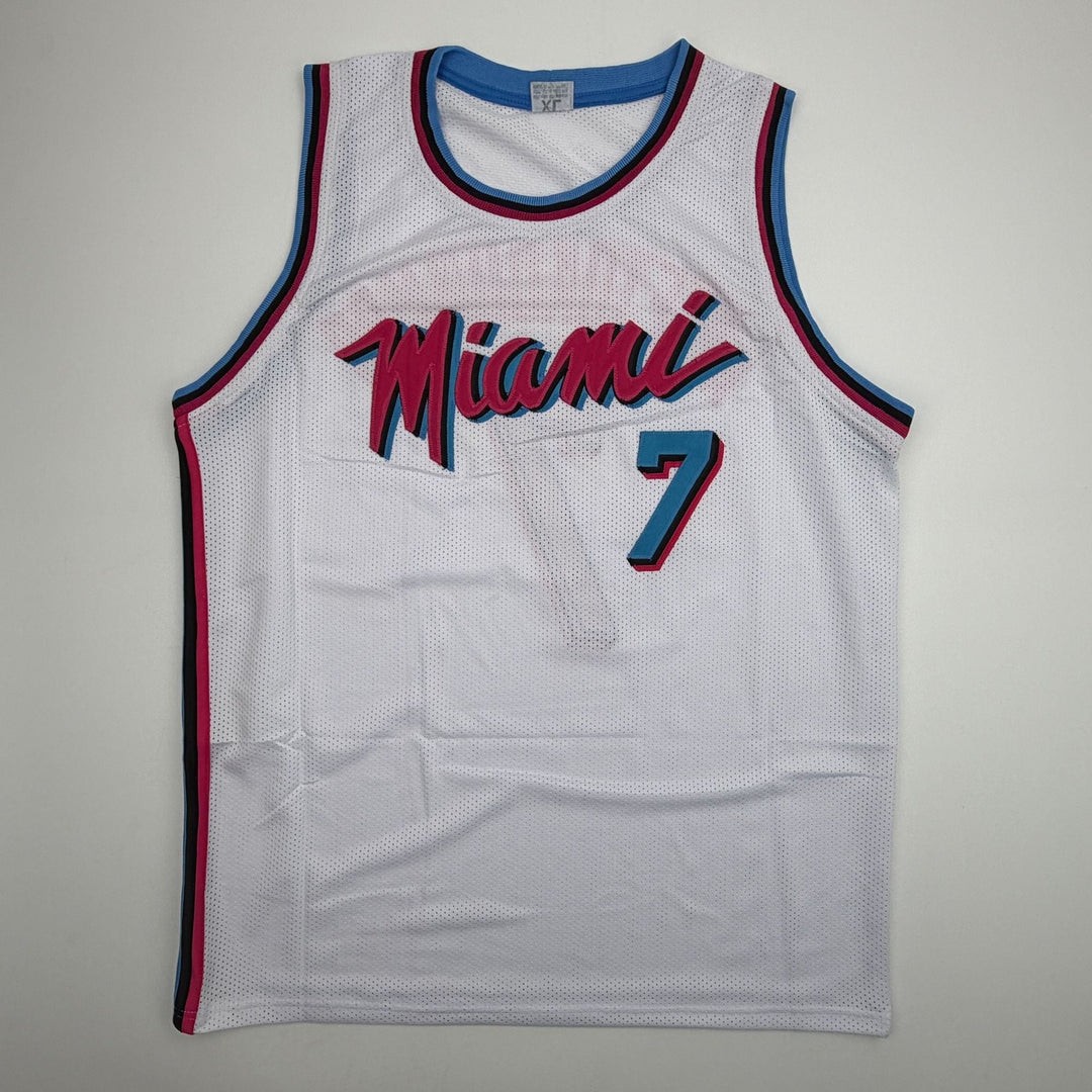 Autographed/Signed Giannis Antetokounmpo #7 Heat White Vice Jersey JSA COA