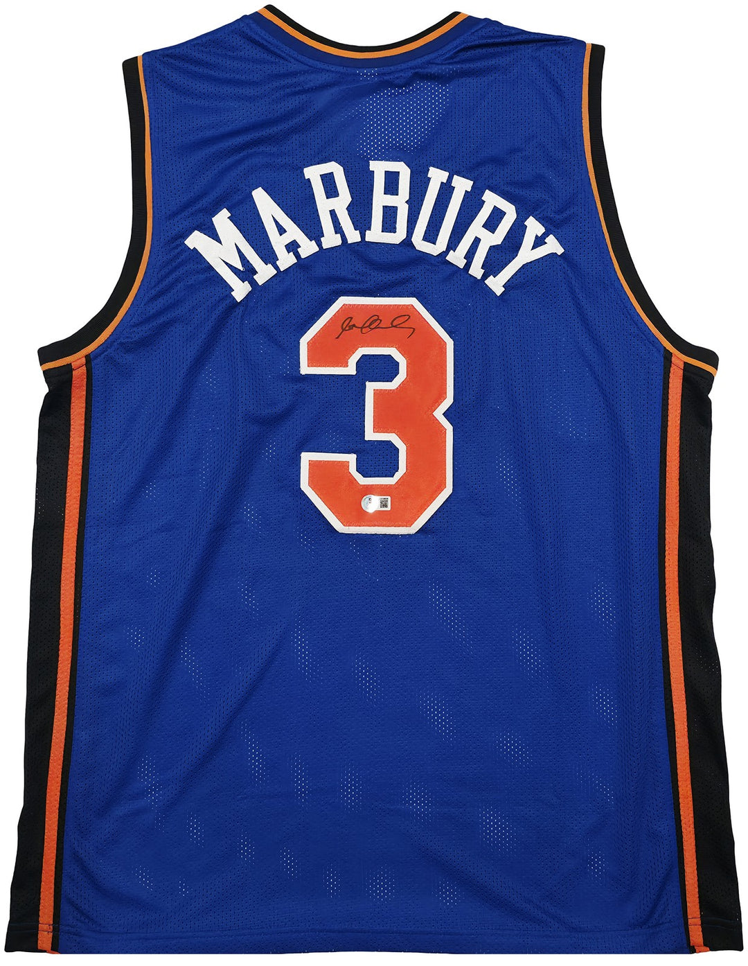 New York Knicks Stephon Marbury Signed Blue Jersey Beckett Witness