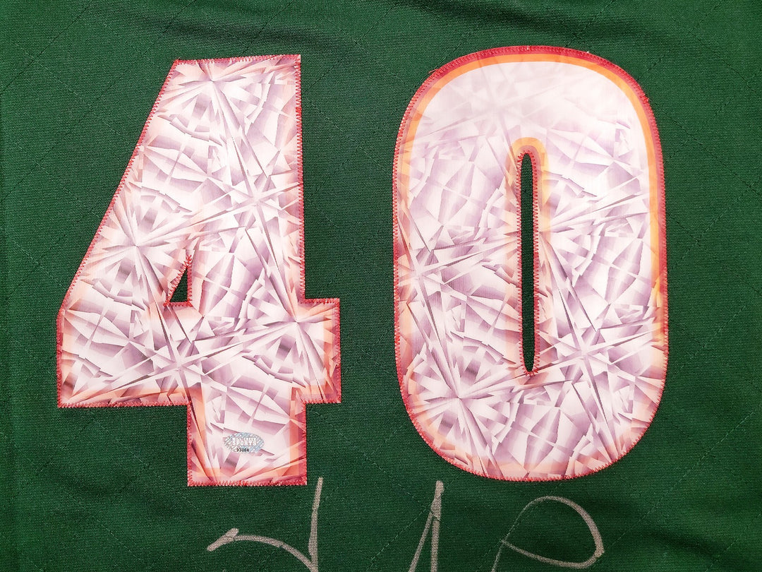 Sonics Shawn Kemp Auto Green Auth Mitchell Ness HWC Swingman Jersey NBA Top 75 L