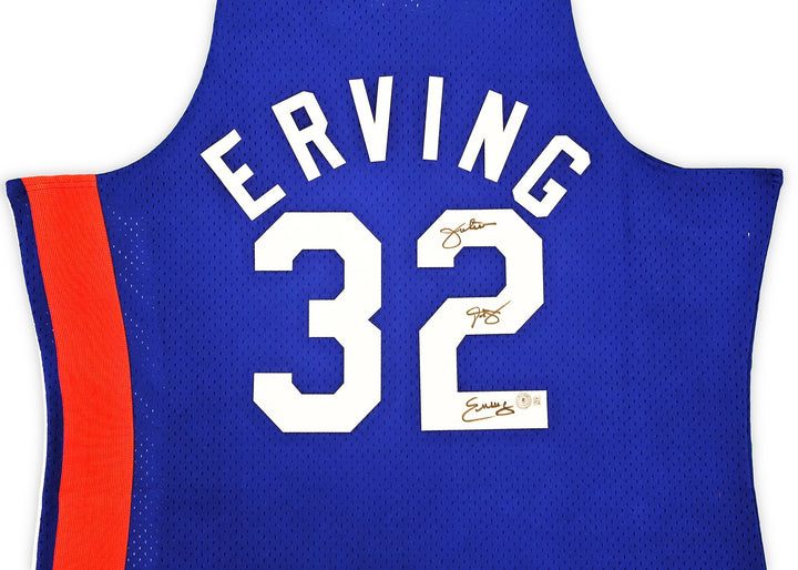 ABA Nets Julius Dr J Erving Auto Blue Mitchell Ness 73 Swingman Jersey 2X BAS