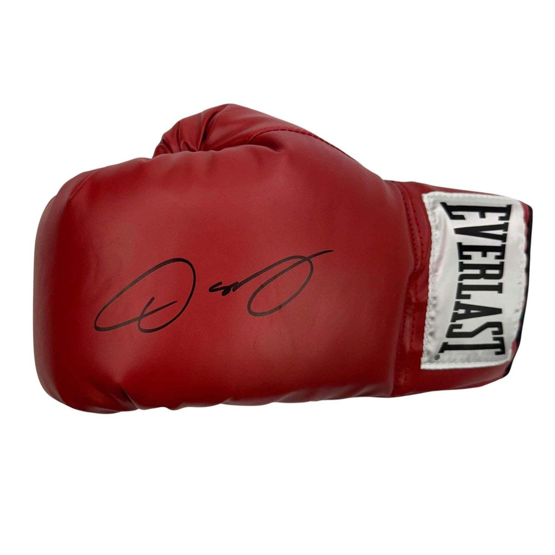 Autographed/Signed Oscar De La Hoya Red Everlast Boxing Glove Beckett BAS COA
