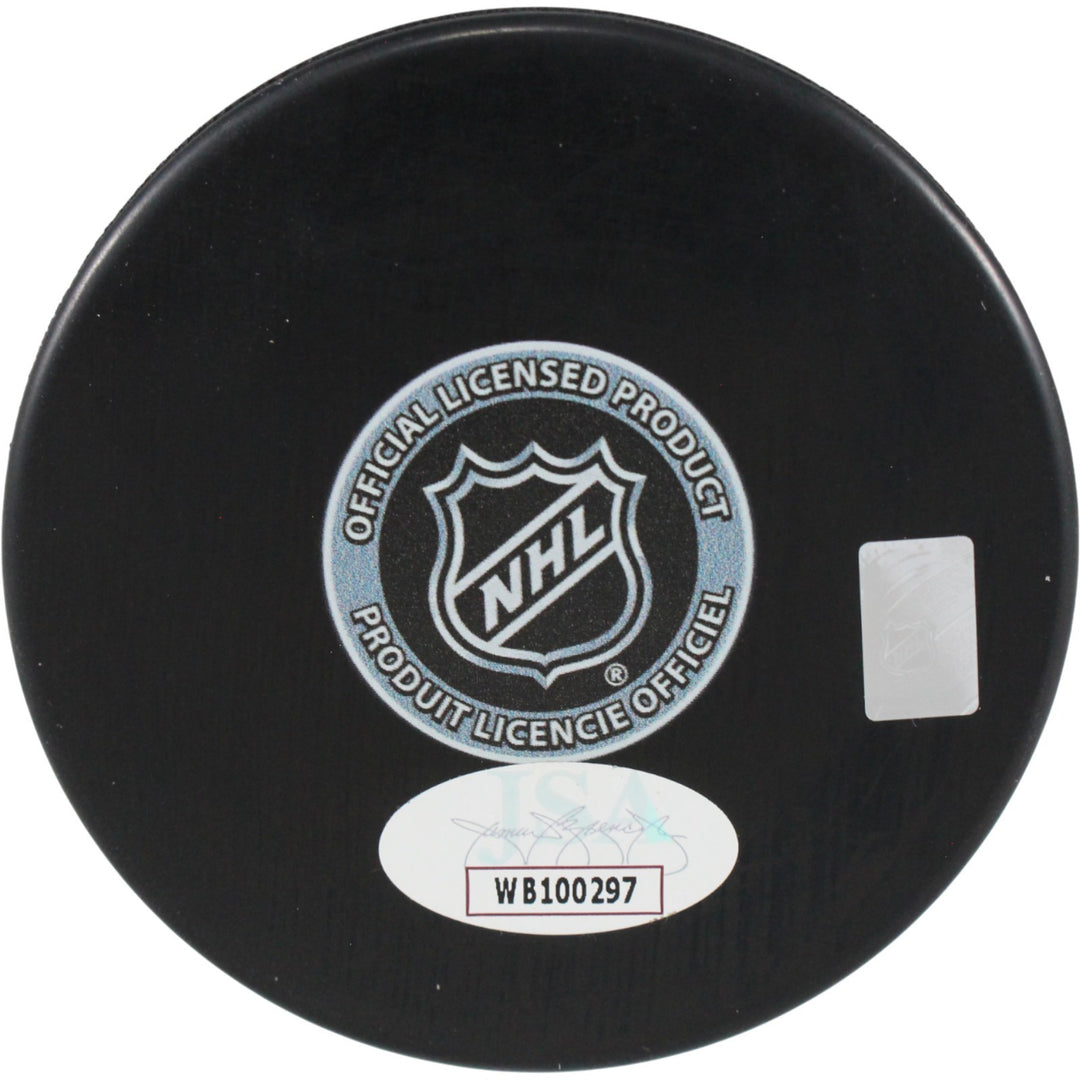 Doug Gilmour Autographed/Signed Calgary Flames Logo Puck HOF JSA 53956