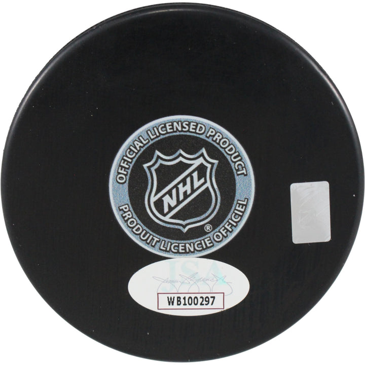Doug Gilmour Autographed/Signed Calgary Flames Logo Puck HOF JSA 53956