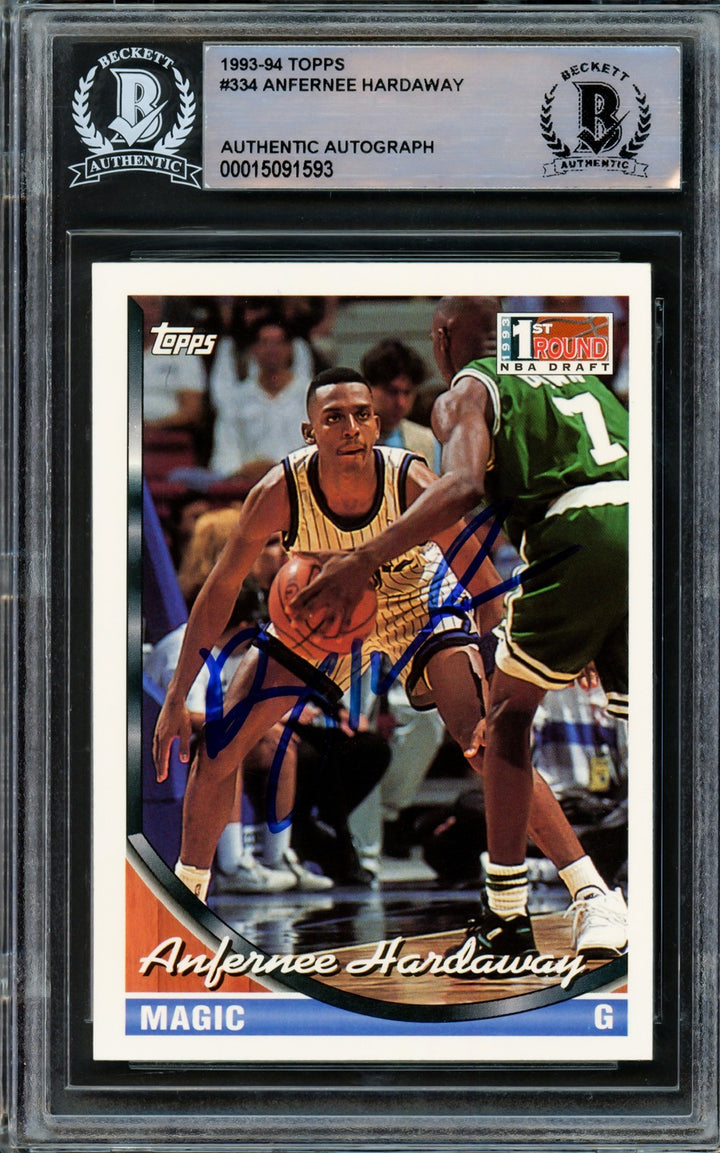 Anfernee Hardaway Autographed Signed 1993-94 Topps RC 334 Orlando Magic Beckett