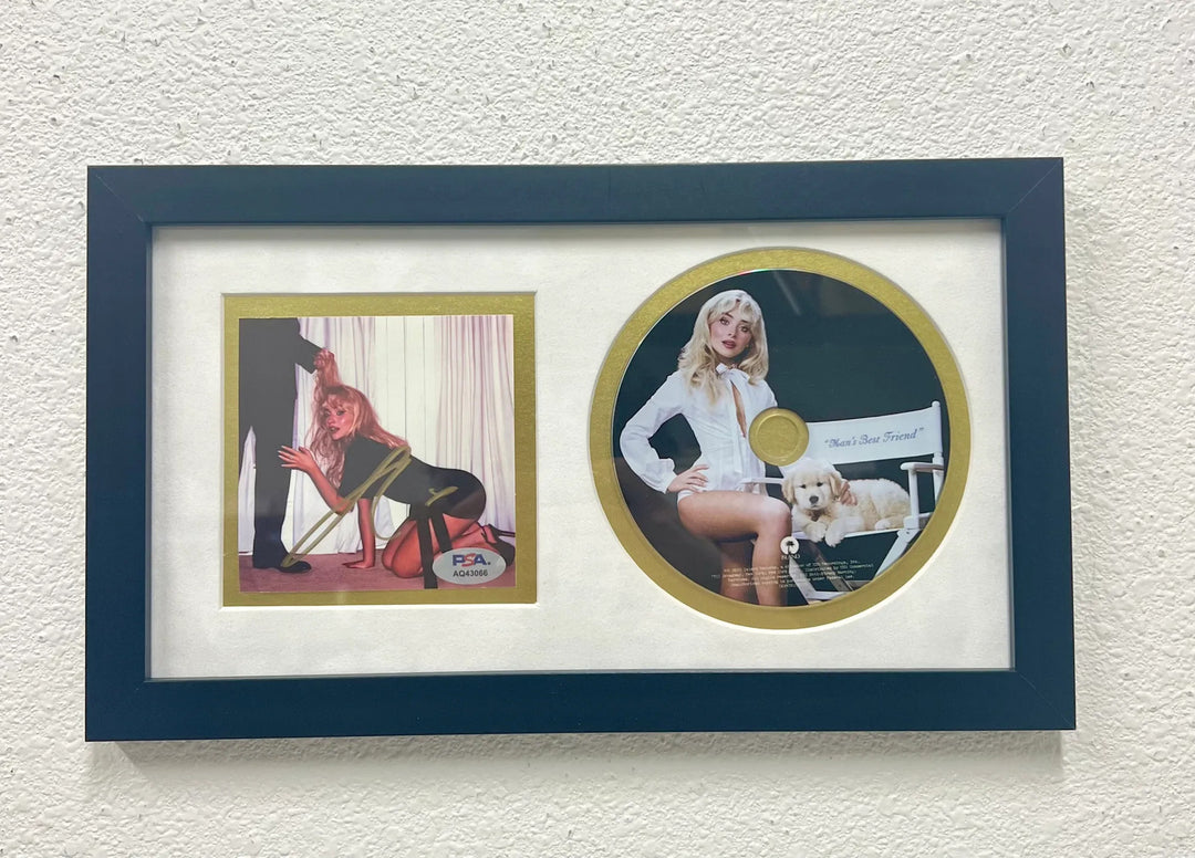 Sabrina Carpenter Signed CD Insert Frame PSA Autographed Man's Best Friend