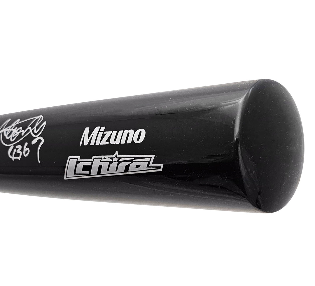 Ichiro Suzuki Pete Rose Auto Black Mizuno Player Model Bat Mariners Hits PR Holo
