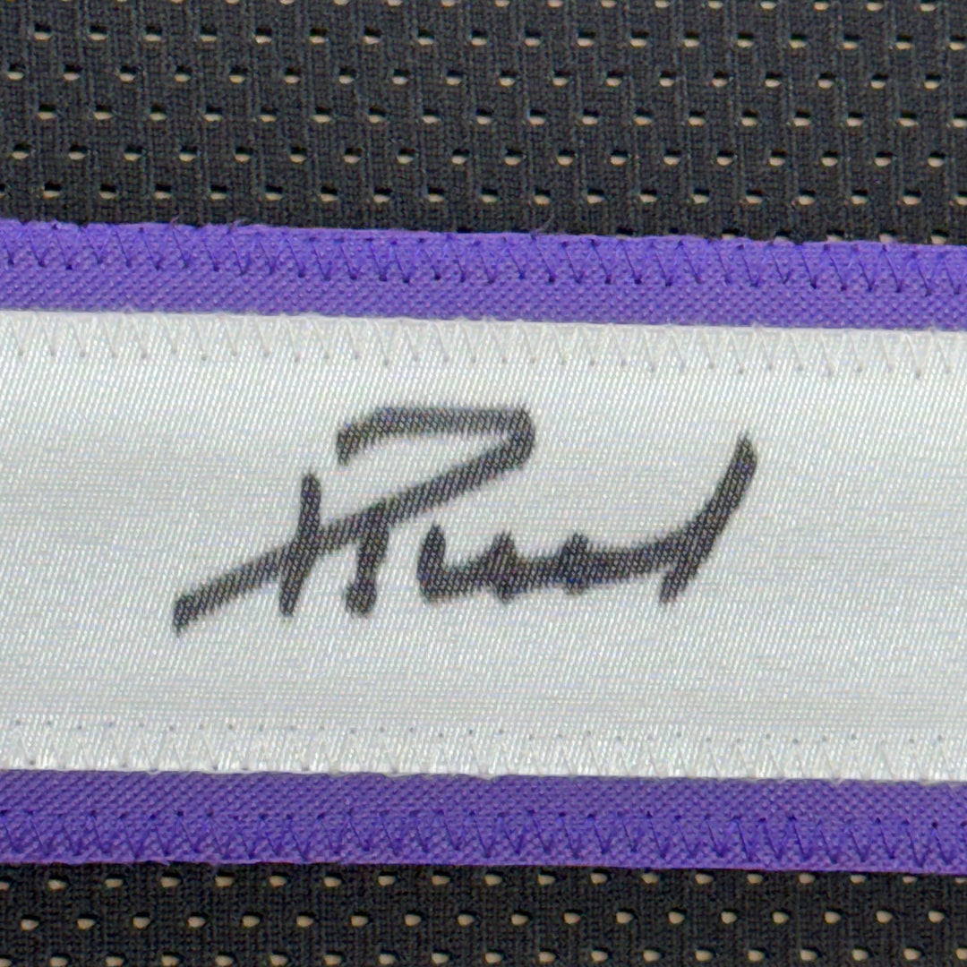 Framed Autographed/Signed Domantas Sabonis 35x39 Sacramento Black Jersey BAS COA