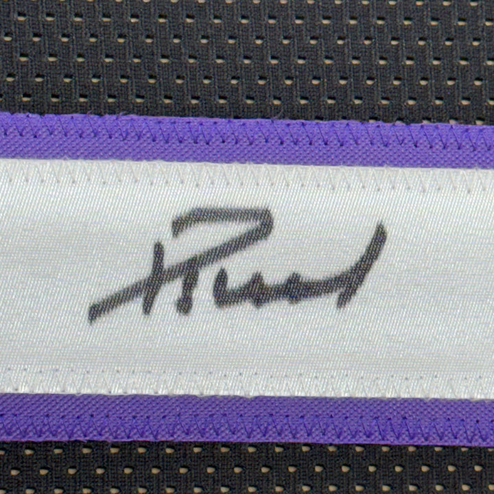 Framed Autographed/Signed Domantas Sabonis 35x39 Sacramento Black Jersey BAS COA