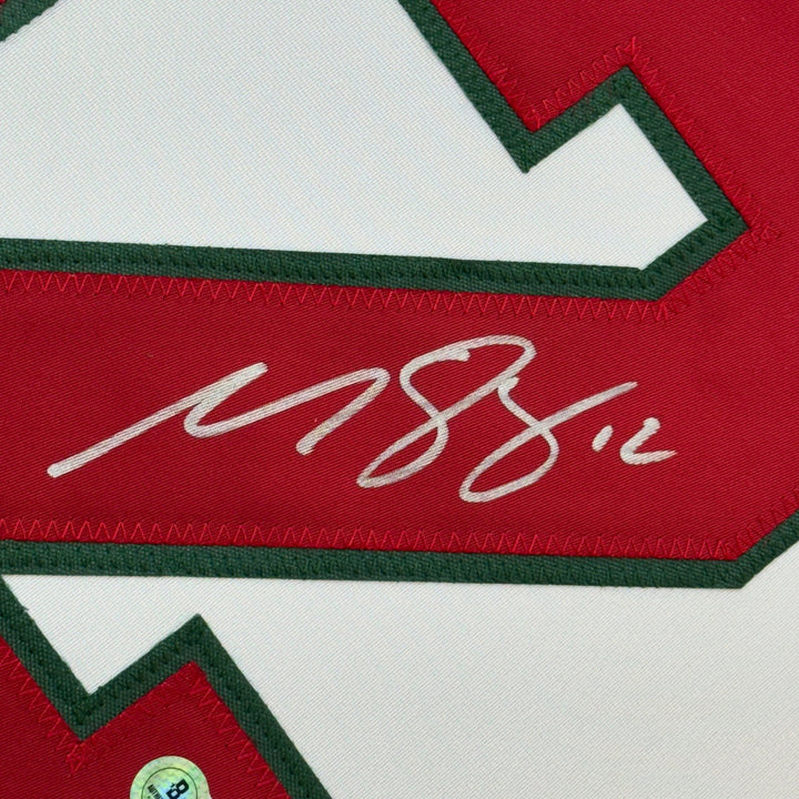 Framed Autographed/Signed Matt Boldy 35x39 Minnesota White Jersey BAS COA
