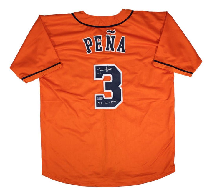 Jeremy Pena Houston Signed Orange Baseball Jersey 22 WS MVP BAS