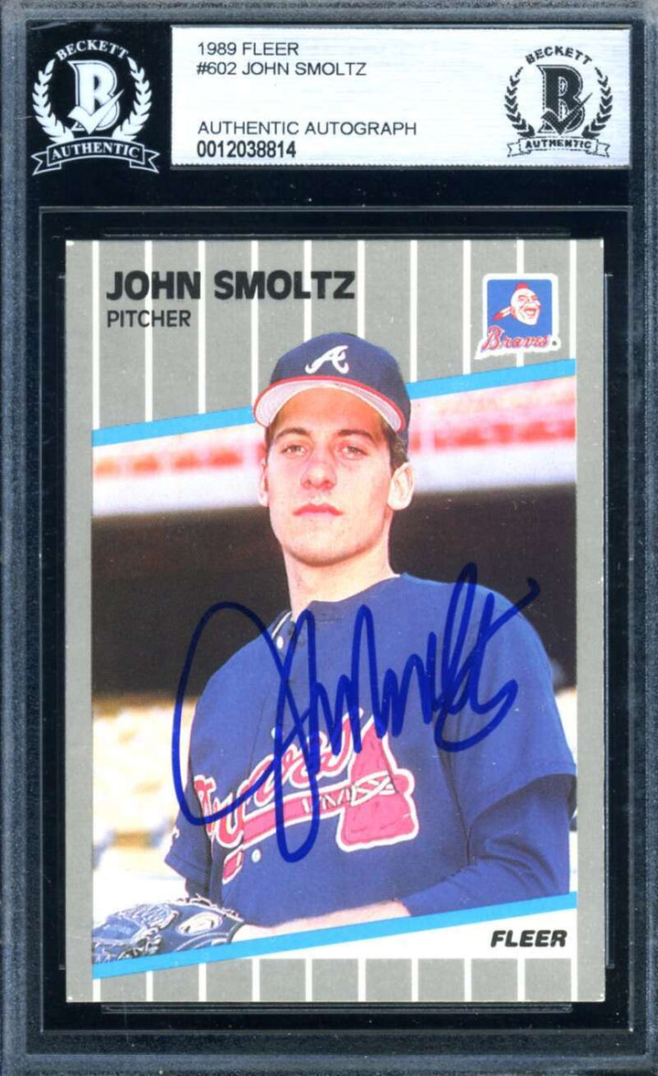 John Smoltz Beckett BAS Signed 1989 Fleer Rookie Autograph