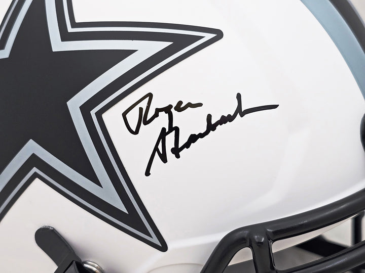 Roger Staubach Auto Cowboys Lunar Eclipse White Full Size Auth Speed Helmet BAS