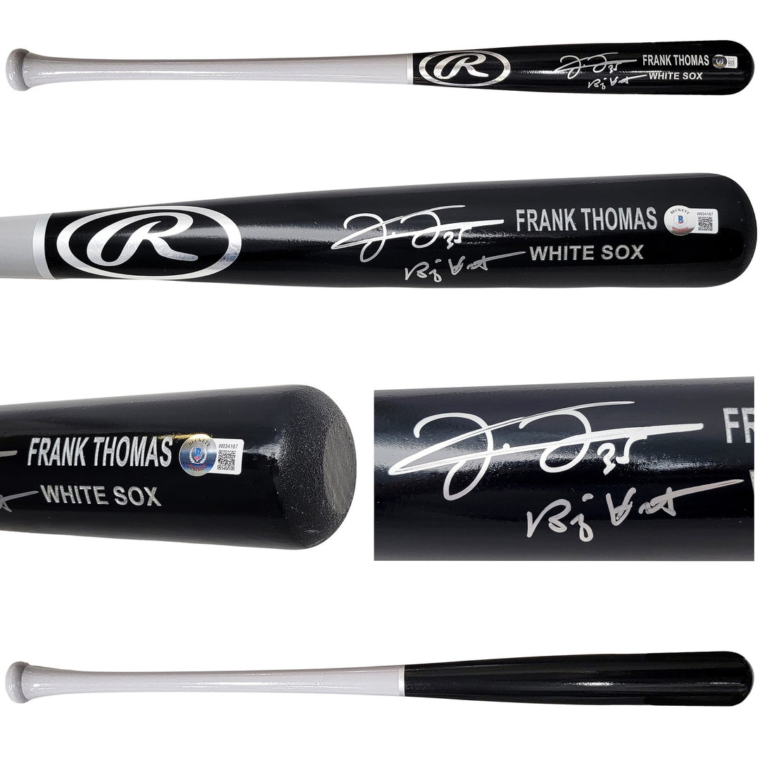 Frank Thomas Auto Black Grey Rawlings Game Model Bat White Sox Big Hurt Beckett
