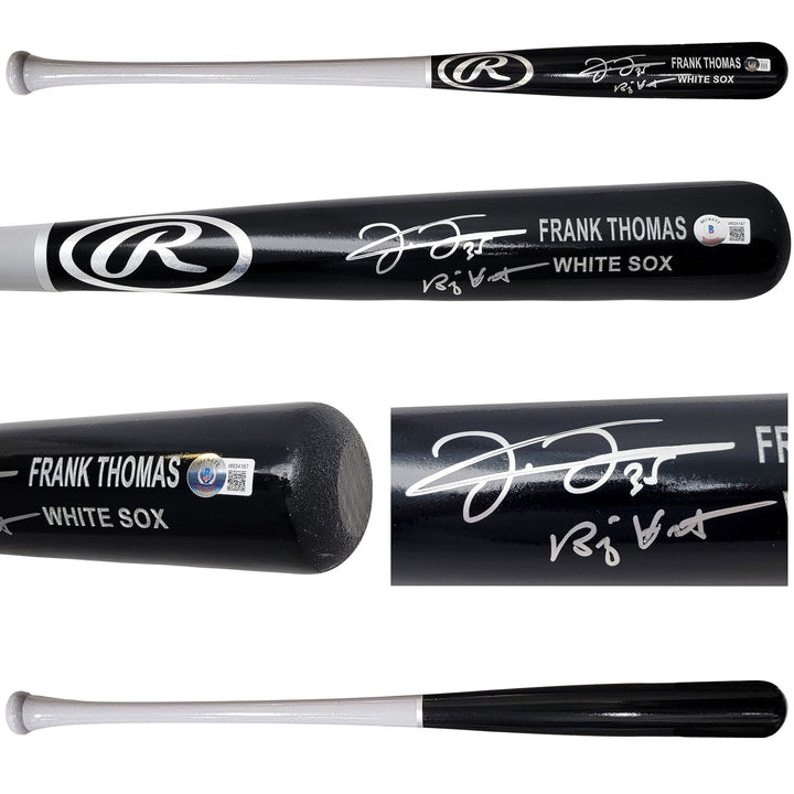 Frank Thomas Auto Black Grey Rawlings Game Model Bat White Sox Big Hurt Beckett