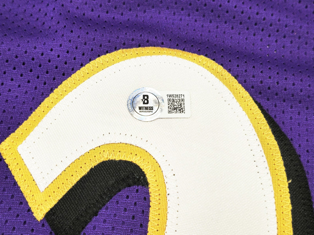 Baltimore Ravens Rod Woodson Signed Purple Jersey "HOF 09" Beckett Witness