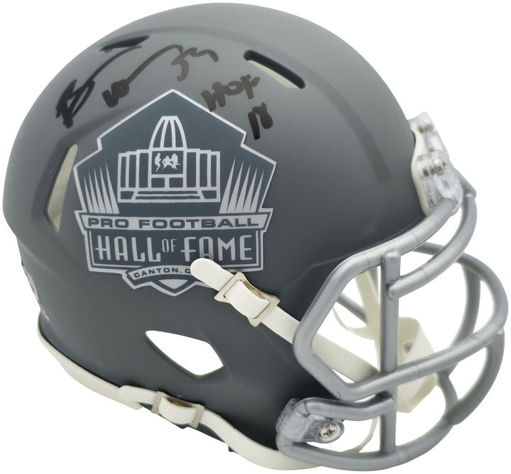 Brian Urlacher Signed HOF Slate Gray Speed Mini Helmet "HOF 18" Beckett Witness