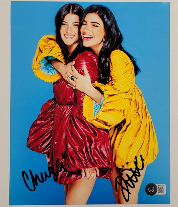 Dixie & Charli D'Amelio signed 8x10 photo TikTok autograph ~ Beckett BAS