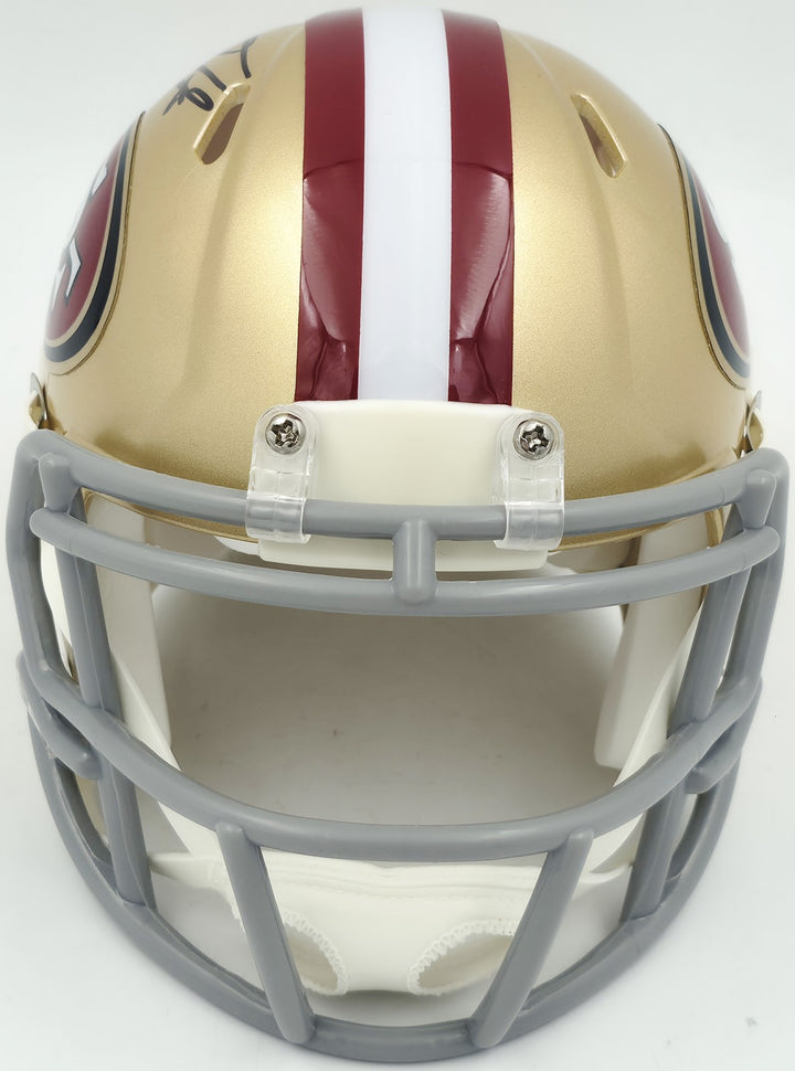 Isaac Guerendo Signed San Francisco 49ers Gold Speed Mini Helmet Beckett Witness