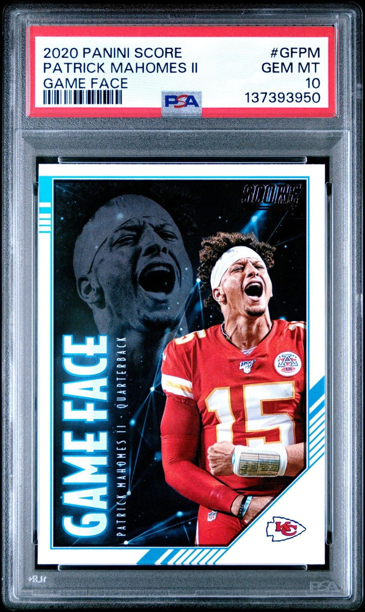 Graded 2020 Panini Score Patrick Mahomes II #GFPM Game Face Card PSA 10