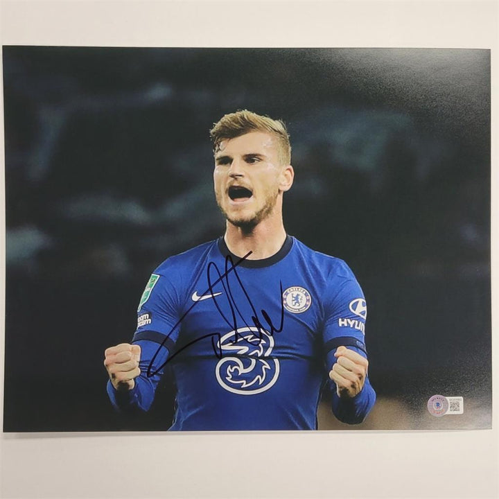 Timo Werner signed Chelsea 11x14 photo #3 Germany autograph (B) Beckett BAS Holo