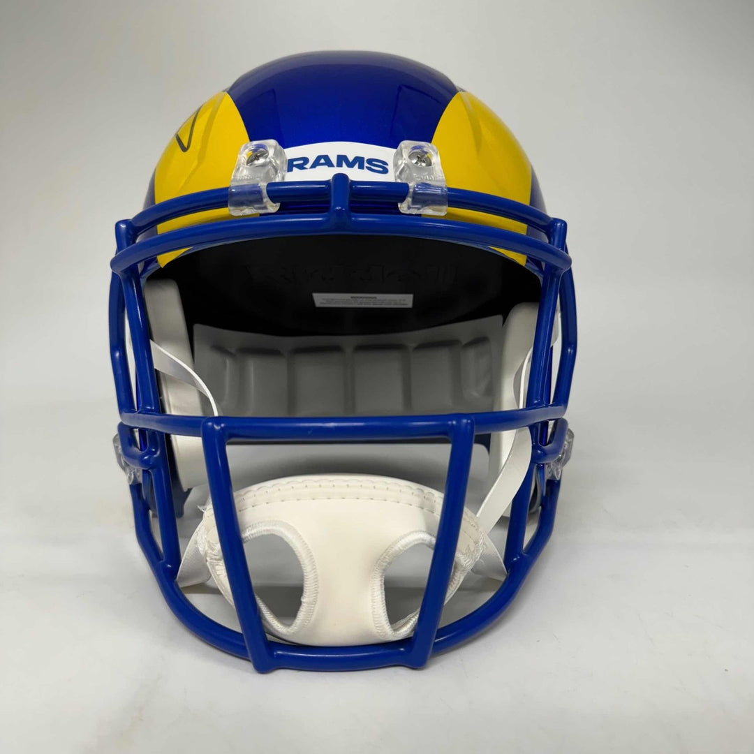 Autographed/Signed Aaron Donald Rams Full Size F/S Helmet Beckett COA